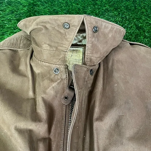 VTG Vintage Global Identity G-III Leather Fashions Brown Bomber Jacket Size L - Picture 9 of 15